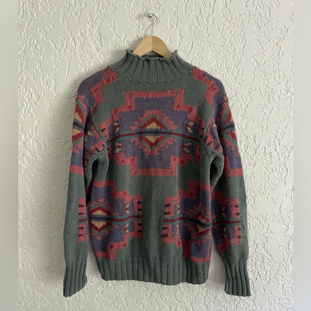 Ralph Lauren Country® RARE 90s Cotton Hand-Knit Western Sweater - S